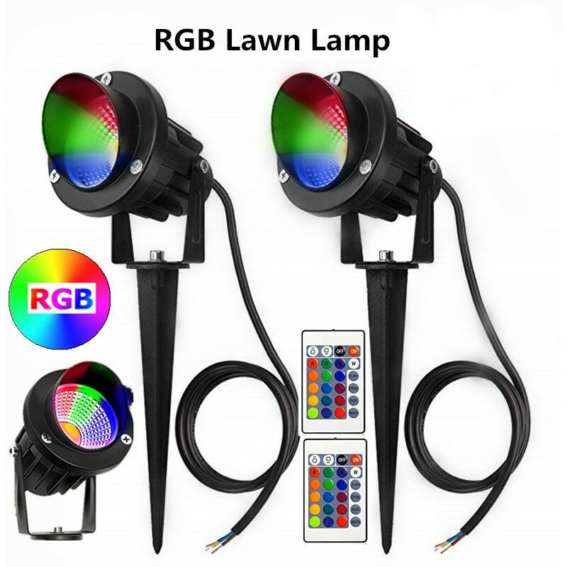 

Luz de inundación LED COB RGB de 30 W, jardín al aire libre, paisaje, impermeable, pared, patio, camino, lámpara de césped con control remoto AC