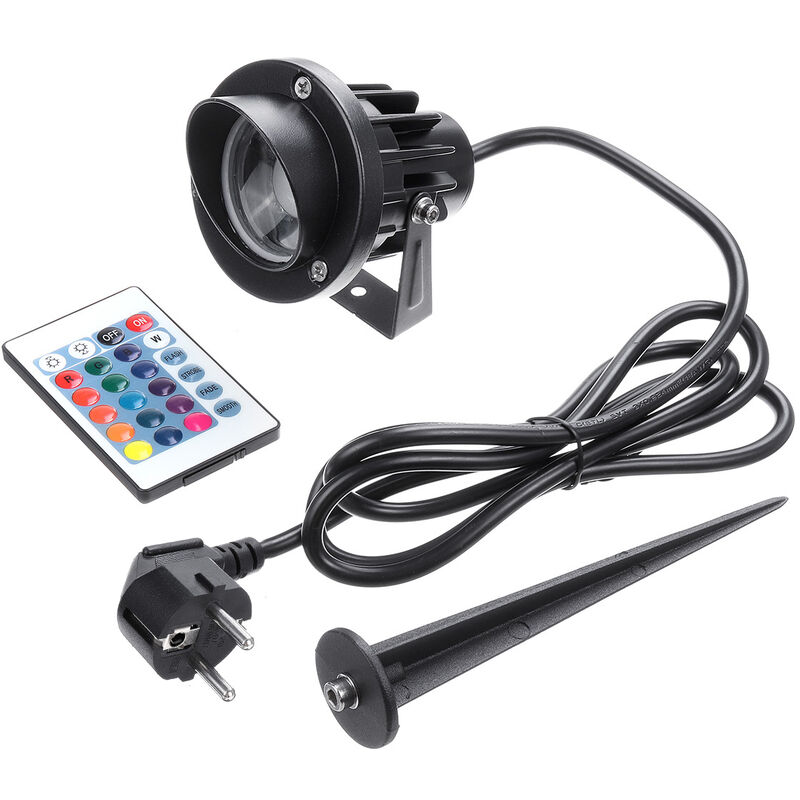 

Luz de inundación LED COB RGB de 30 W, jardín al aire libre, paisaje, impermeable, pared, patio, camino, lámpara de césped con control remoto, CA