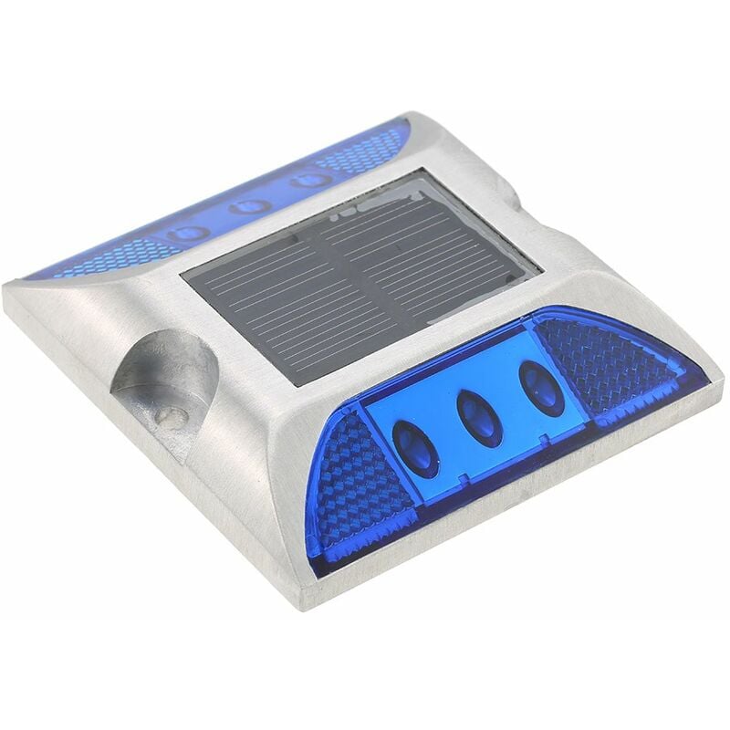 

Luz de lampara de entrada de energia solar de 2W 6 LED, prenda impermeable IP68, lampara de advertencia de carretera,Azul