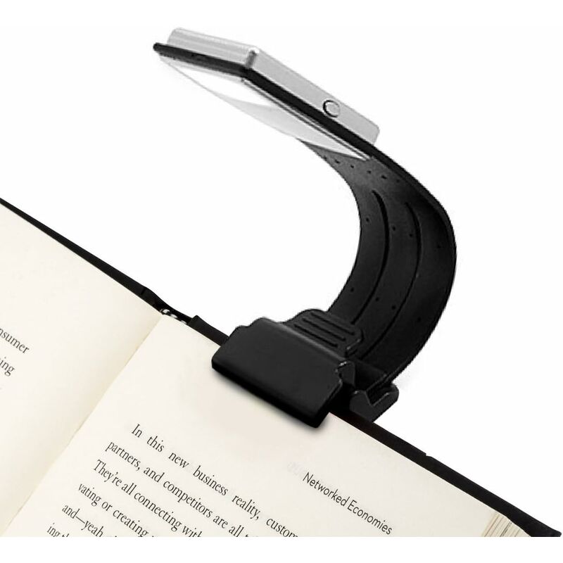 

Abcrital - Luz de lectura Abrazadera para libros Luz LED para libros con dos clips y brillo continuamente ajustable Luces de trabajo portátiles y