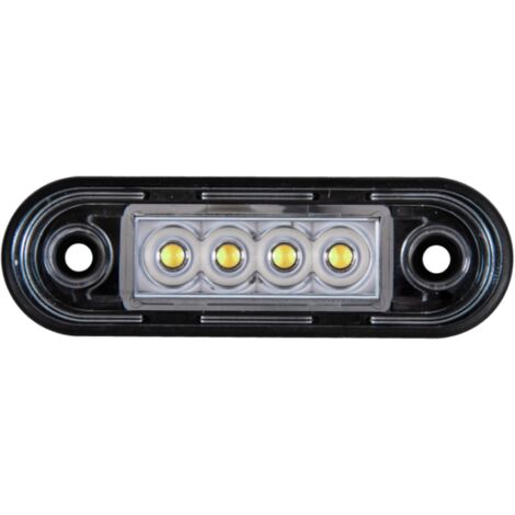 Luz de marcador lateral LED con 4 LED, 12-24V, 83 mm, color blanco.