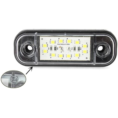 Luz de marcador LED 12 LED FR0175B 12-24V 84mm, color blanco