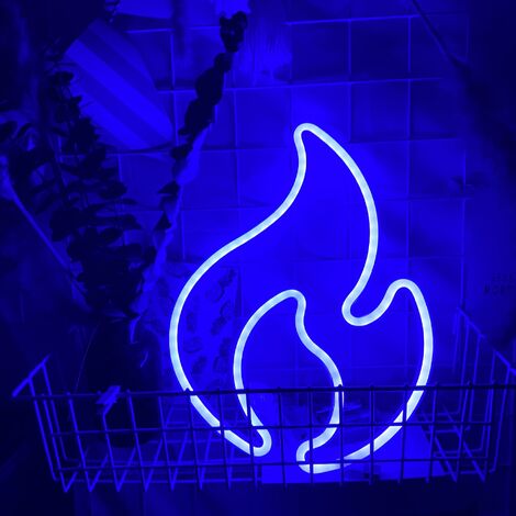 Luz de neón LED, luz de fondo de decoración de habitación de neón creativa (azul llama),