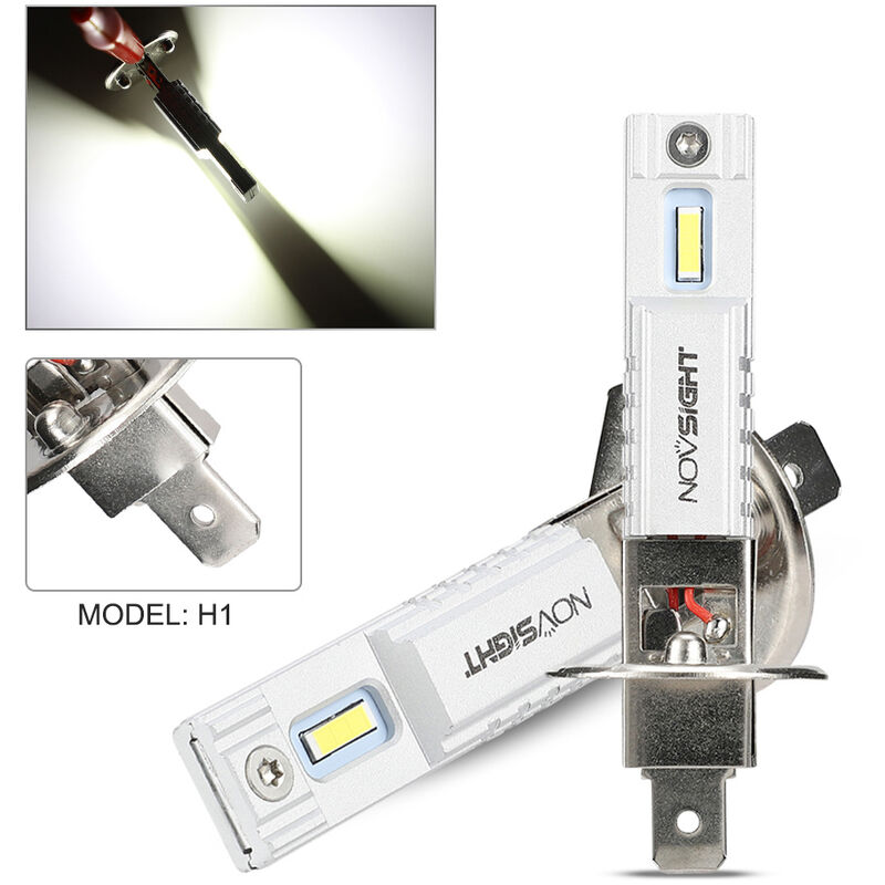 

Novsight - Luz de niebla del coche se enciende 80W / bombilla del faro Bombillas Kit 6000K blanca luz corriente 1000LM / bulbo H1, HID decodificador