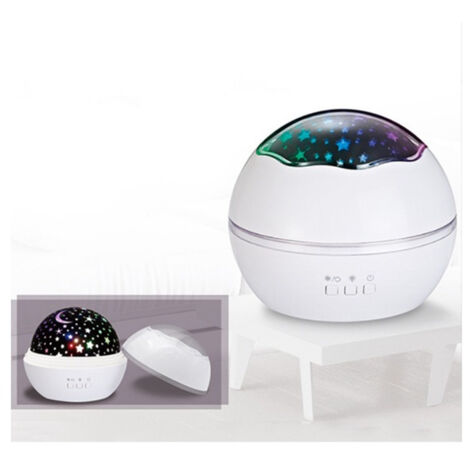 Luz de noche blanca con proyector de estrellas, luz de noche para decoración de dormitorio, el mejor regalo para niños
