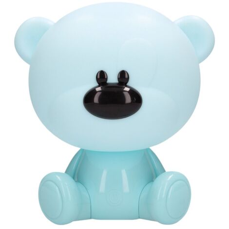 Luz de noche infantil LED Osito 5W RGB + luz día con altavoz y batería Azul