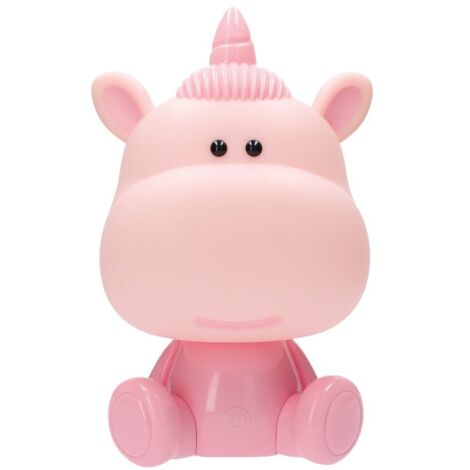 Luz de noche infantil LED Unicornio 5W RGB + luz día con altavoz y batería Rosa
