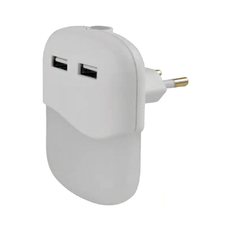 

Luz de noche Led cuadrada con sensor crepuscular y 2 USB 2A 5Lm (F-Bright 1101455) (Blíster)
