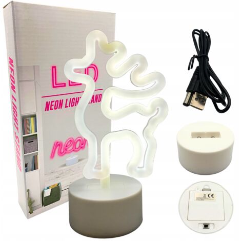 Luz de noche LED de neón con forma de reno para decoración navideña