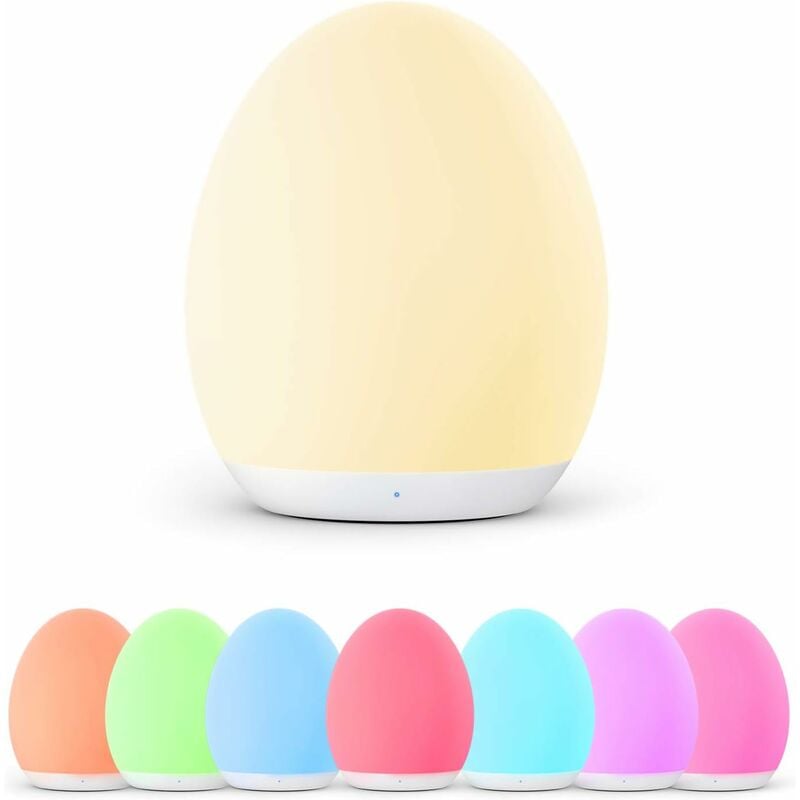 

Abcrital - Luz de noche LED para niños, USB recargable de silicona para dormir, luz nocturna para niños, control táctil, regulable, lámpara de noche