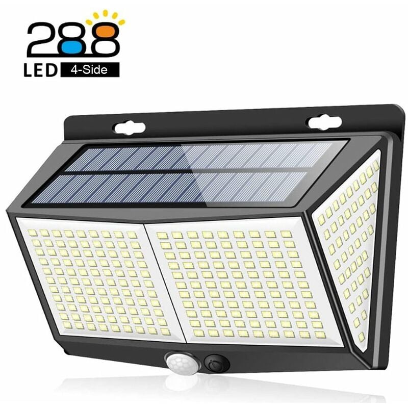 

Luz de pared con energia solar 288LED, luces con sensor de movimiento PIR, lampara de jardin, luz nocturna