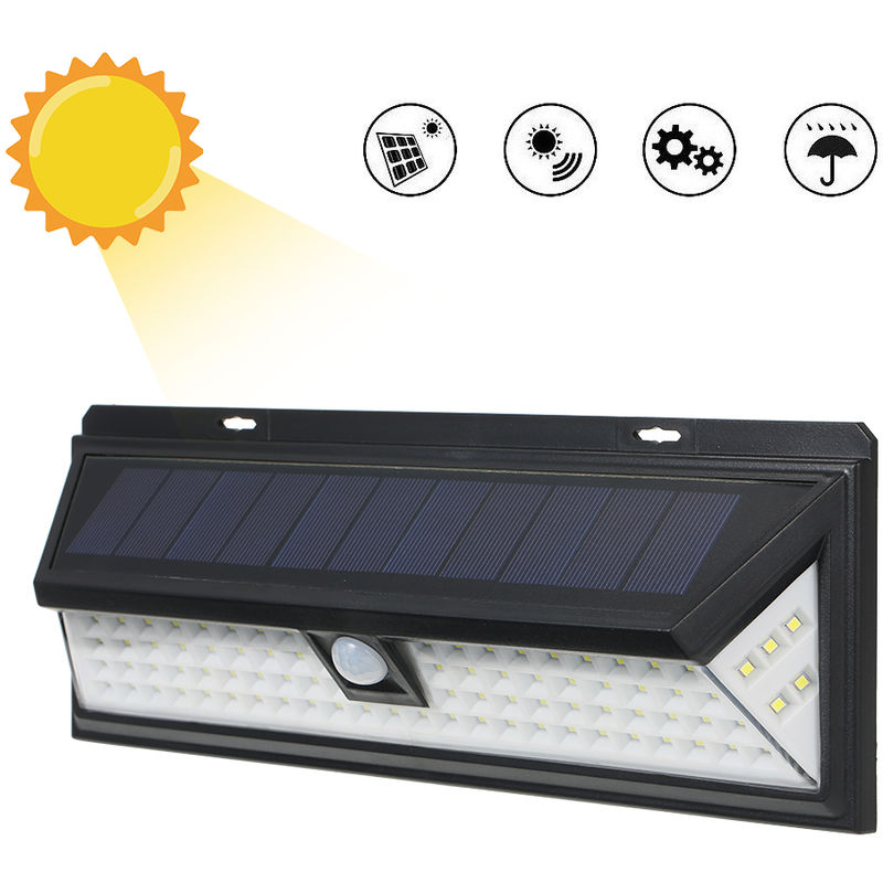 

Luz de pared con sensor de movimiento PIR de energia solar, 90 LED