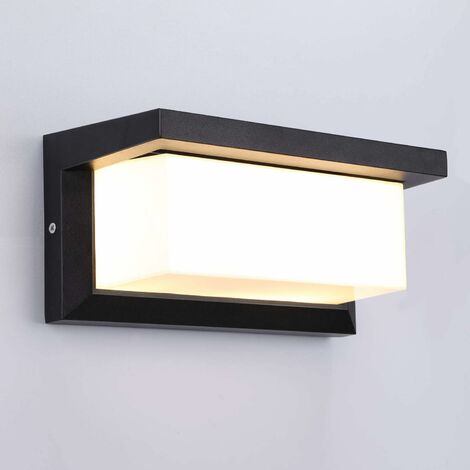 Luz de pared exterior led con sensor de movimiento, iluminación exterior de  18w impermeable luz de control de inducción de radar cuadrado para patio  balcón Taller de garaje