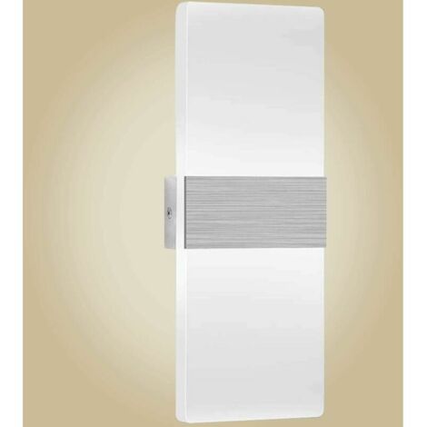 Luz de pared interior LED 12W Blanco frío 6000K, Lámpara de pared interior acrílica de aluminio, Luz de pared de pasillo 750LM Iluminación para sala de estar Dormitorio Pasillo de noche Escalera