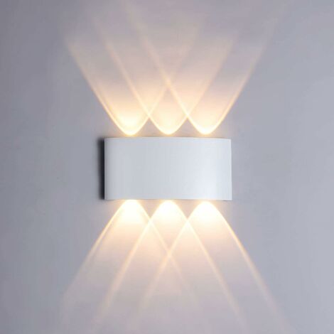 Luz de pared LED de 6 W, luz blanca cálida de 3000 K, aplique de pared impermeable IP65, luz decorativa para dormitorio, pasillo, sala de estar, escalera, bar de hotel