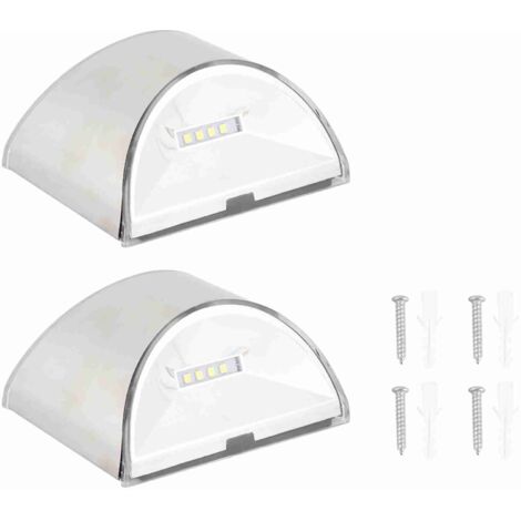 Luz de seguridad solar para vallas con control automático - Diseño de acero inoxidable para espacios exteriores