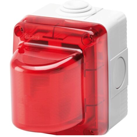 Luz de señalización Gewiss impermeable 15W 230V difusor rojo IP55