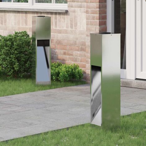 Luz de Sendero LED Solar 2 pcs Plateado Galvanizado
