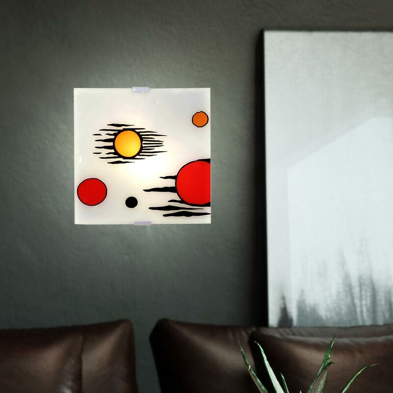 

Lámpara de techo 2 x E14 lámpara de vidrio de iluminación de pared en un juego que incluye bombillas LED