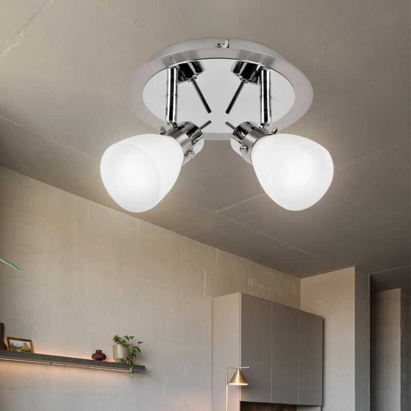 

Lámpara de techo para sala de estar, lámpara de pared con puntos cromados móviles en el conjunto, incluidas bombillas LED