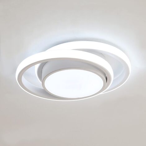 Luz de techo LED, lámpara de techo redonda 32W 2500lm, lámpara de techo moderna para pasillo, dormitorio, baño, cocina, sala de estar, blanco esío 6000K, longitud 28 cm