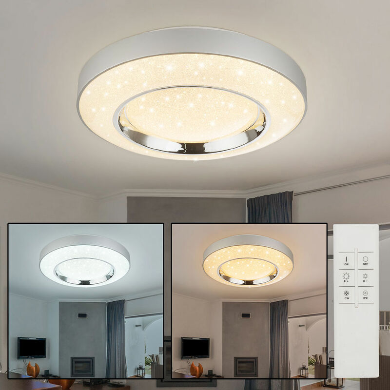 

Luz de techo LED para sala de estar, lámpara de atenuación de cielo estrellado de cristal, CONTROL REMOTO