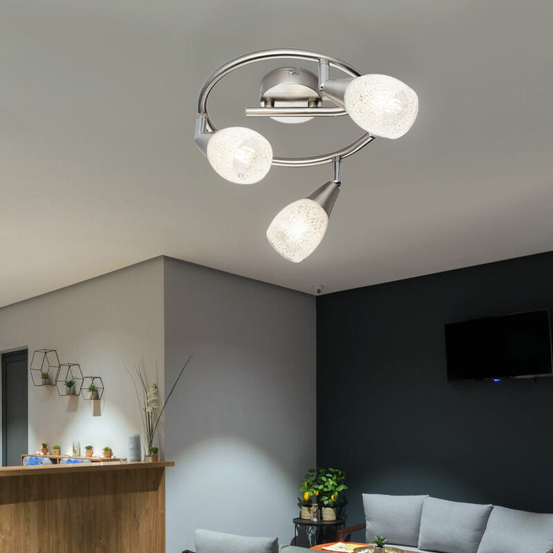 

Lámpara de techo para sala de estar Rondell spot focos de cristal orientables en un juego que incluye bombillas LED