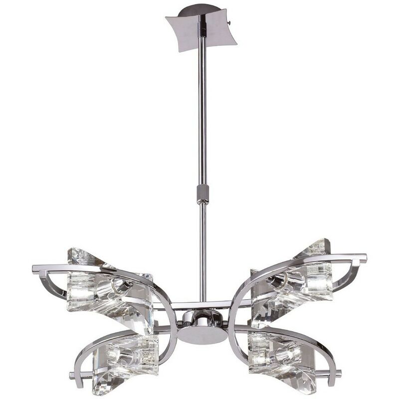 

Inspired Mantra - Kromo - Telescópico Semi Flush Convertible 4 Light G9, Cromo Pulido