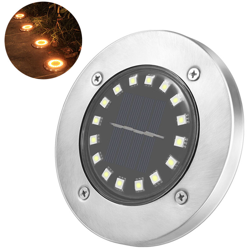 

Luz de tierra solar, luz de energia solar impermeable de la lampara del cesped de la iluminacion del paisaje IP65, Blanco calido