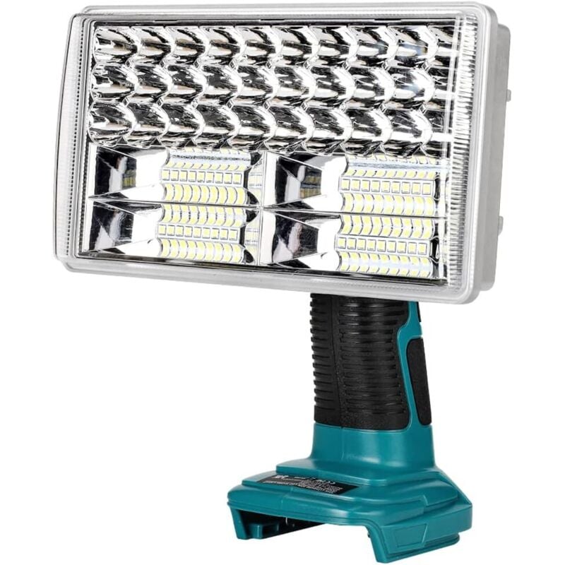 Luz de trabajo con batería Makita de 18 V aplicable, luz de trabajo LED inalámbrica de 3300 lm, foco de trabajo recargable, puerto USB para