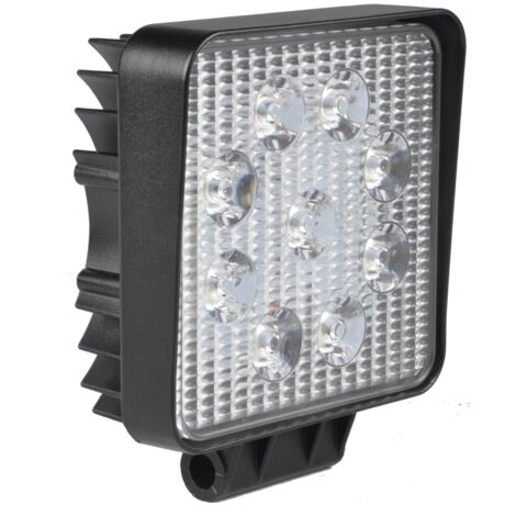 Luz de trabajo cuadrada de 12/24 V, 27 W y 1800 lúmenes, IP67 STACK