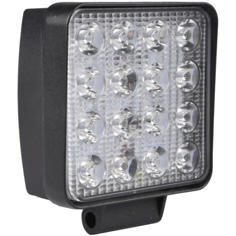 Luz de trabajo cuadrada de 12/24 V, 48 W y 2800 lúmenes, IP67 STACK
