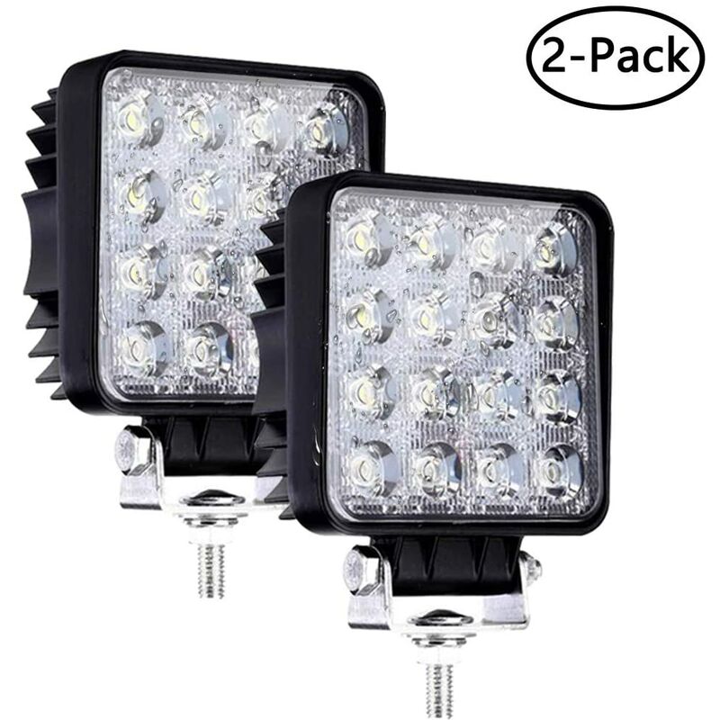 

Luz de trabajo LED 2 x 48W Barras de luz LED de inundación para tractor de coche Camiones todoterreno SUV ATV Barco 4