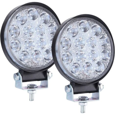 Luz de trabajo LED de 12 V, 140 W, 4 pulgadas, foco reflector antiniebla para coche, 6000 K, 14000 LM, luces de trabajo LED para coche, camión, tractor, SUV, barco, todoterreno, 2 unidades