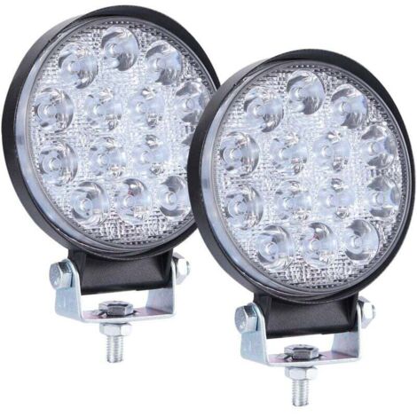 Luz de trabajo LED de 12 V, 140 W, 4 pulgadas, foco reflector LED, luz antiniebla LED, 6000 K, 14000 LM, luces de trabajo para coche, camión, tractor, SUV, barco, todoterreno (2 unidades)