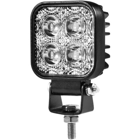 Luz de trabajo LED de 12 W, luz LED para automóvil de 12-24 V, luz blanca fría de 6500 K, IP67, luz de marcha atrás impermeable para automóvil, camión, tractor, SUV, ATV, tractor, barco