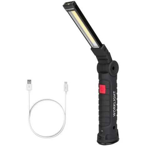 Luz de trabajo LED giratoria de 360 grados, recargable, multifuncional, linterna profesional, ideal para pequeñas reparaciones de automóviles.