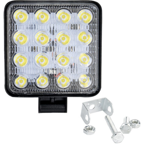 Luz de trabajo LED para automóvil, cuadrada de 4 pulgadas, 16 lámparas, 48 W, luz auxiliar, faro modificado, proyector, luz de punto