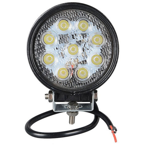 Luz de trabajo LED para tractor, 10 cm, 4 pulgadas, 27 W, con base magnética, foco LED de 12 V y 24 V, IP67, resistente al agua, luces antiniebla LED para 4x4, coche, camión, SUV, barco, camping.