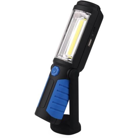 Luz de trabajo LED recargable con linterna LED magnética inalámbrica para acampar al aire libre (azul)