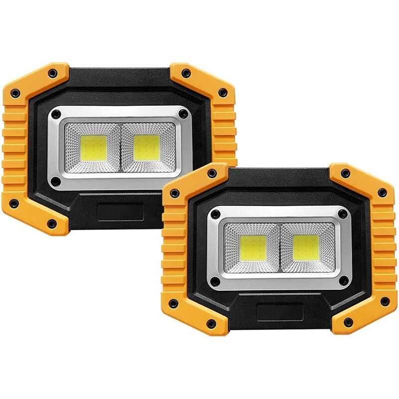 Luz de trabajo led recargable Luz de trabajo portátil Luz de trabajo alimentada por batería Banco de energía incorporado para exteriores, reparación