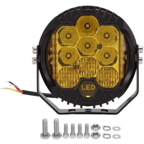 Luz de trabajo LED universal todoterreno de 5 pulgadas, IP67, resistente al agua, 90 W, 5000 lm, para SUV, ATV, UTV, barco (amarillo ámbar)