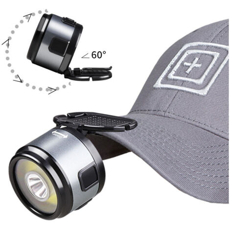 Luz de trabajo multifuncional, nueva linterna frontal XPG+COB con tapa de gancho magnético, luz de camping, luz alta, linterna, para correr de noche y pescar (1 unidad)