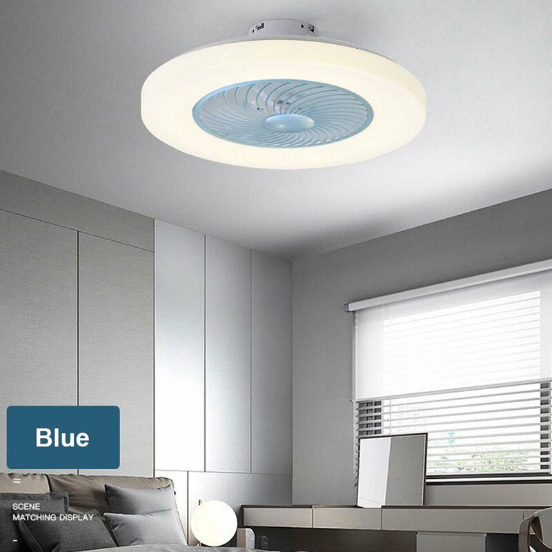 

Happyshopping - Luz de ventilador de techo, atenuacion de tres colores, viento de tres velocidades, con funcion de guia de viento, control remoto