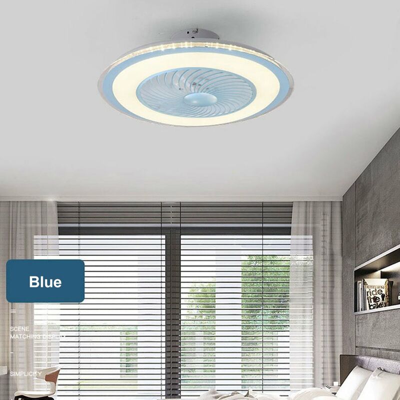 

Happyshopping - Lampara de ventilador de techo moderna, con control remoto, luz de 3 colores, viento de 3 velocidades, ventiladores de techo de 60