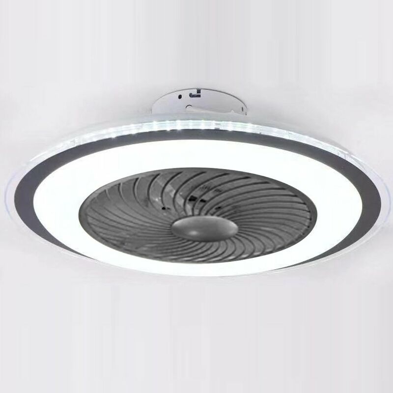 

Happyshopping - Luz de ventilador de techo de 32 W, atenuacion de tres colores, viento de tres velocidades, con funcion de guia de viento, control