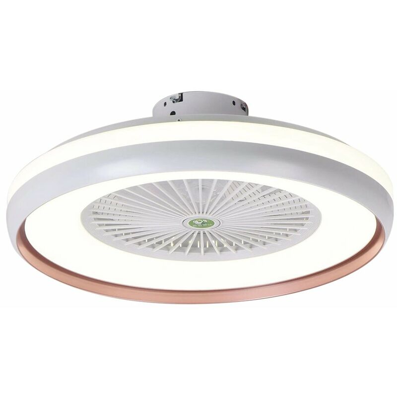 

Happyshopping - Ventilador de techo, con iluminacion, Velocidad del viento ajustable, Control remoto, Sin bateria, Lampara de techo LED moderna,Oro