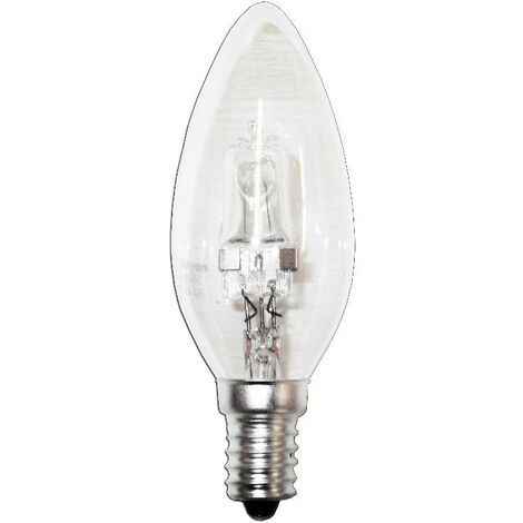 luz dlu lampara halog.vela clara eco30 230v-28w e14 fle6t020