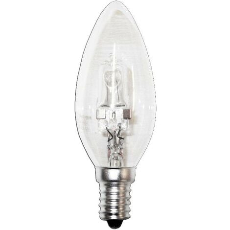 FPLUS luz dlu lampara halog.vela clara eco30 230v-42w e14 fle6u020