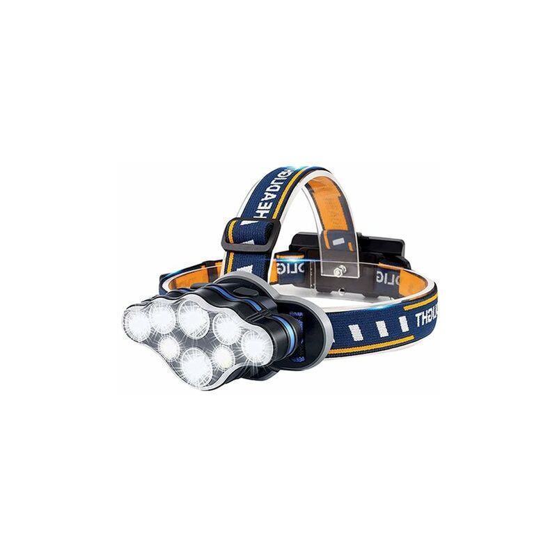 

TMTOR025 linterna frontal con 8 LED superbrillantes, 8 modos, inclinación 90º, 2 baterías recargables 1800 mAh, micro USB, fabricado en aluminio y